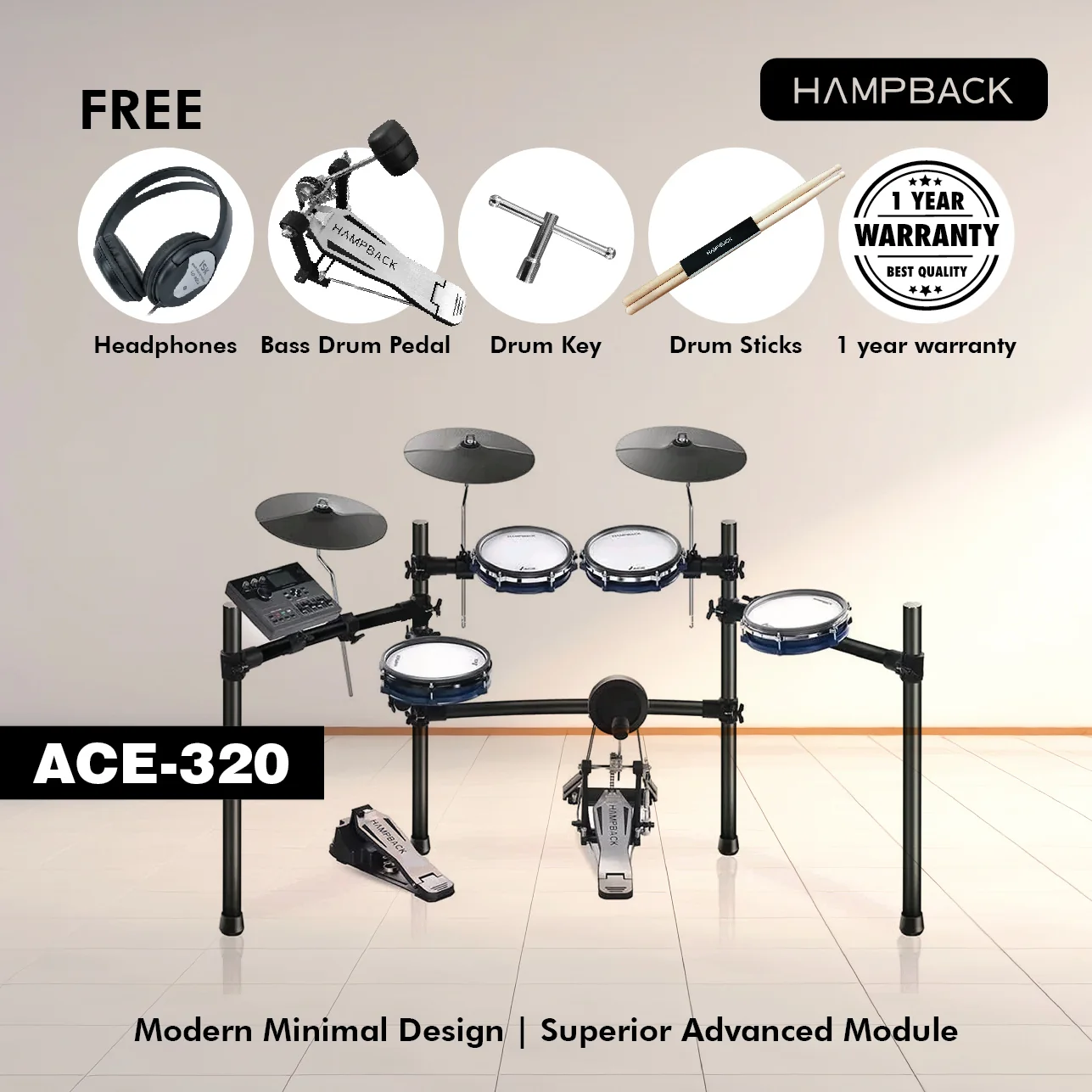 Beginner electronic drum kit available in Malaysia