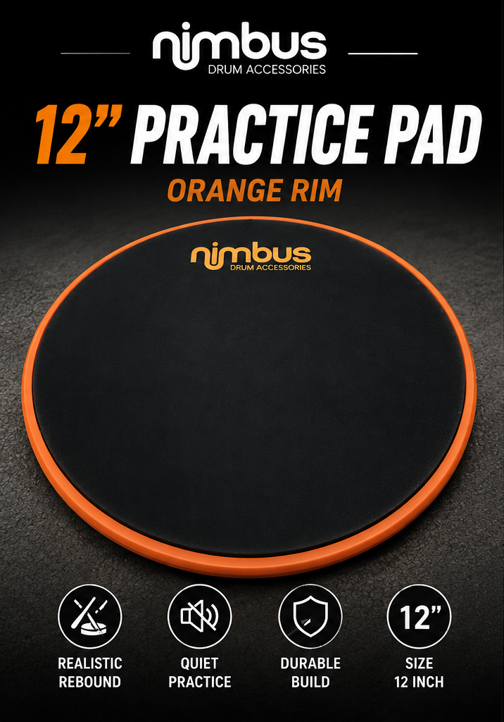 Nimbus 12-inch practice pad with orange rim
