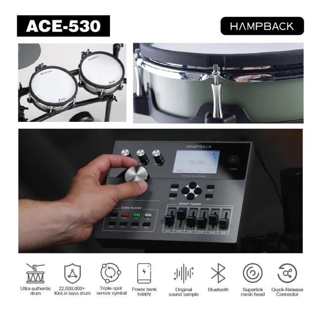 Hampback ACE-530 Digital Drum Kit, view 4