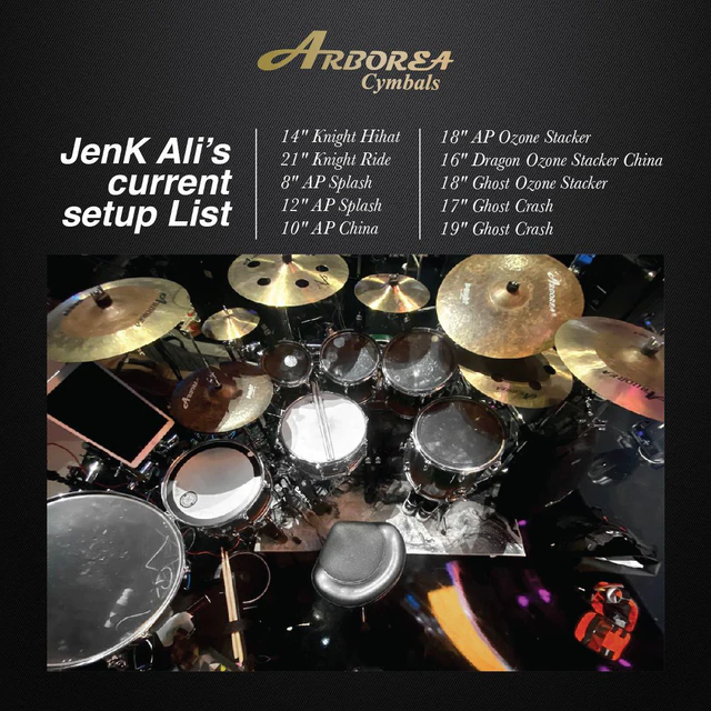 Jenk Ali cymbal setup