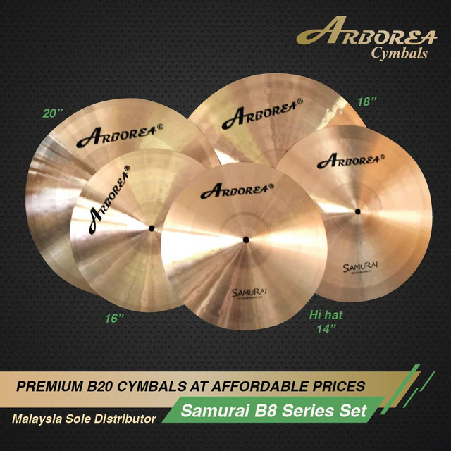 Arborea Samurai B8 Series cymbals