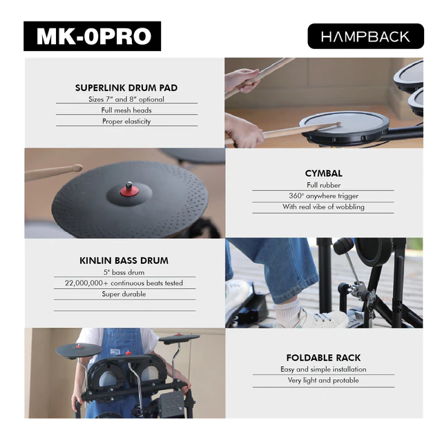 Hampback MK-0 Pro Digital Drum Kit, view 3