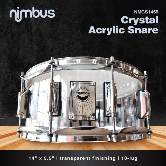 Nimbus Crystal Acrylic Snare, model NMCS1455